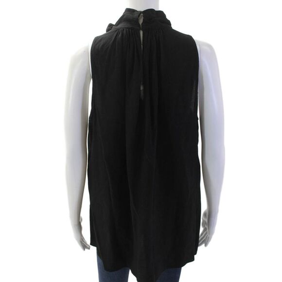 Ann Taylor Womens Scoop Neck Sleeveless Tank Blouse Black Size M - Picture 3 of 6